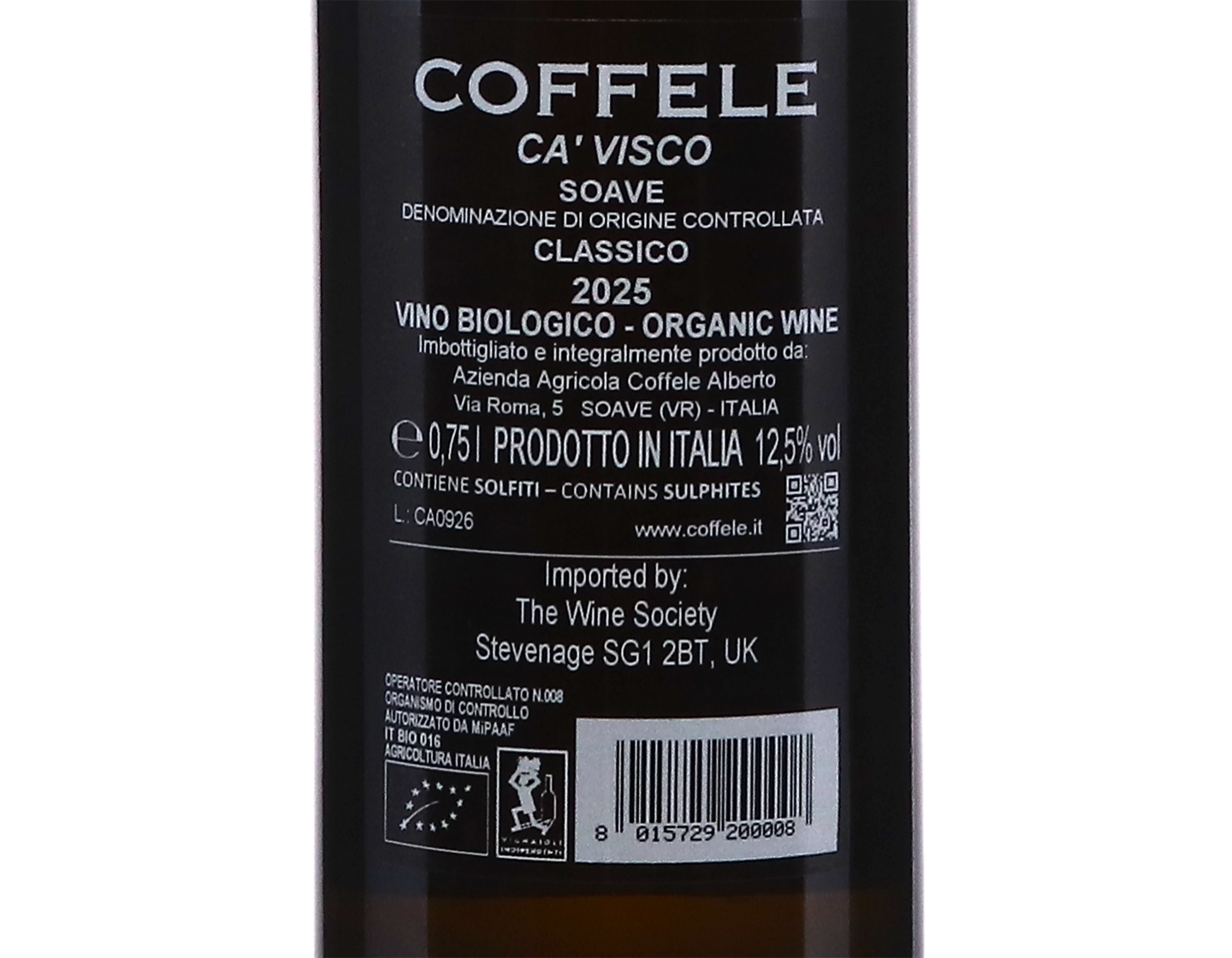 Coffele Ca Visco Soave Classico 2025 ORGANIC