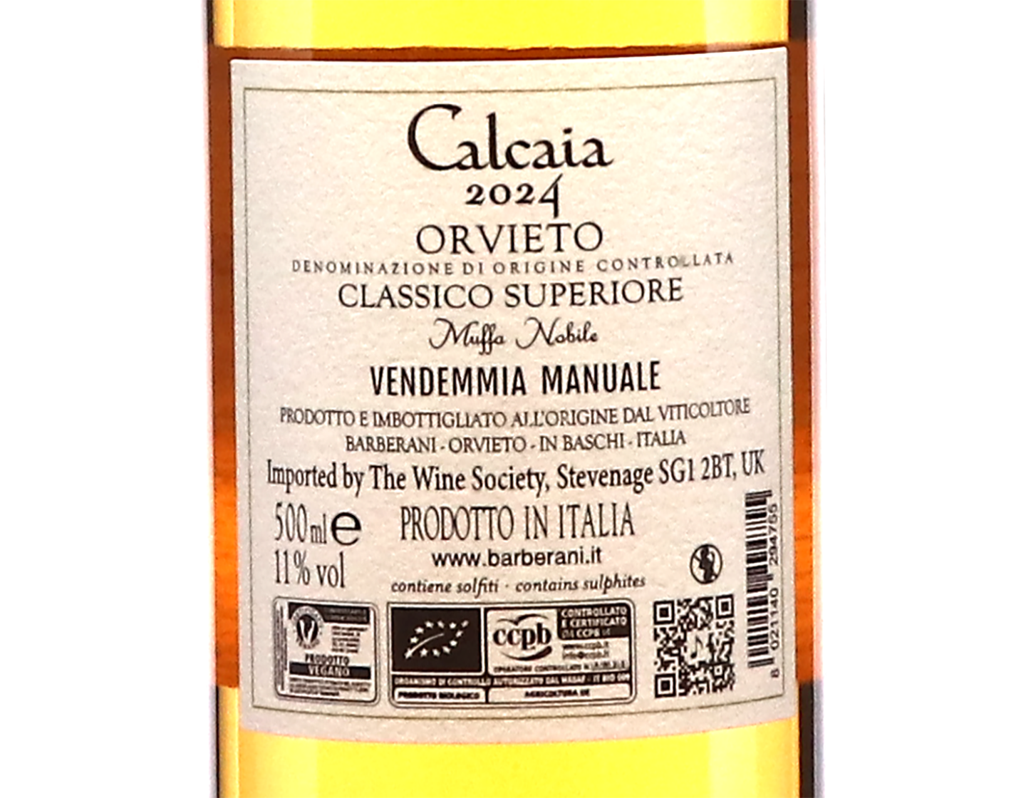 Calcaia Orvieto Classico Superiore Muffa Nobile Barberani 2024 50cl ORGANIC
