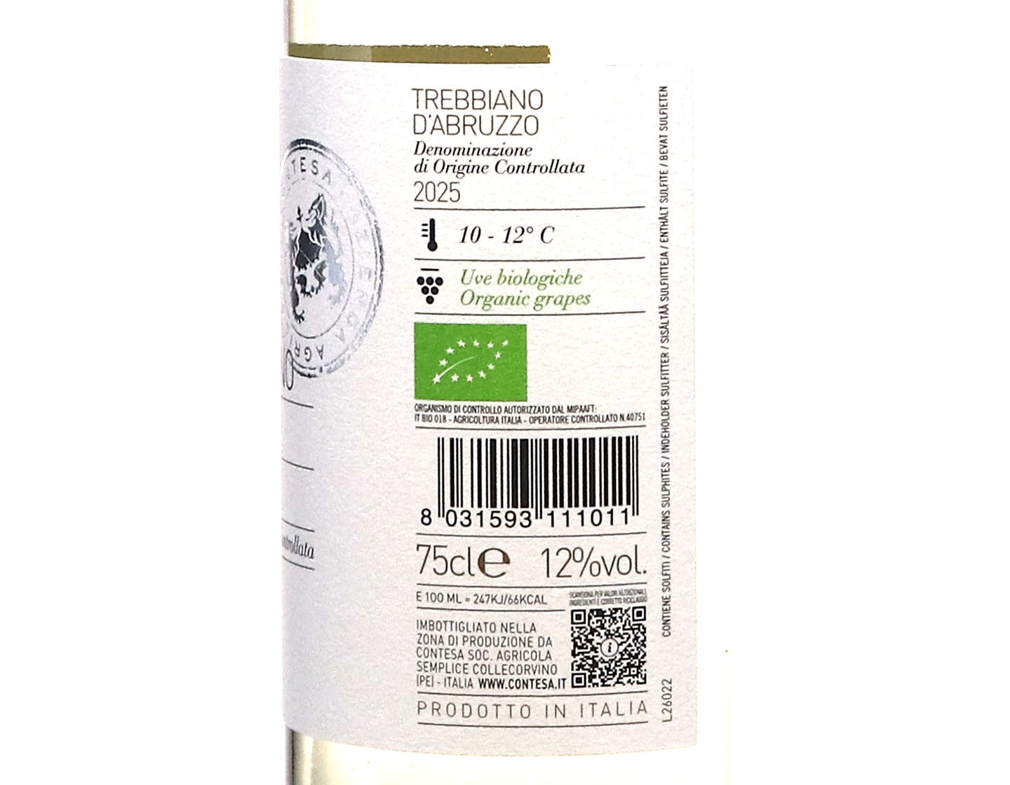 Trebbiano d`Abruzzo Contesa 2025 ORGANIC