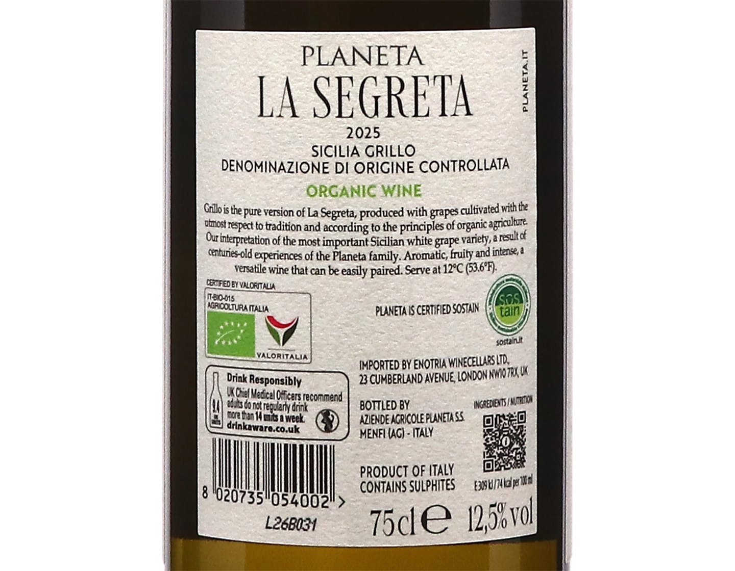 La Segreta Grillo Planeta 2025 ORGANIC