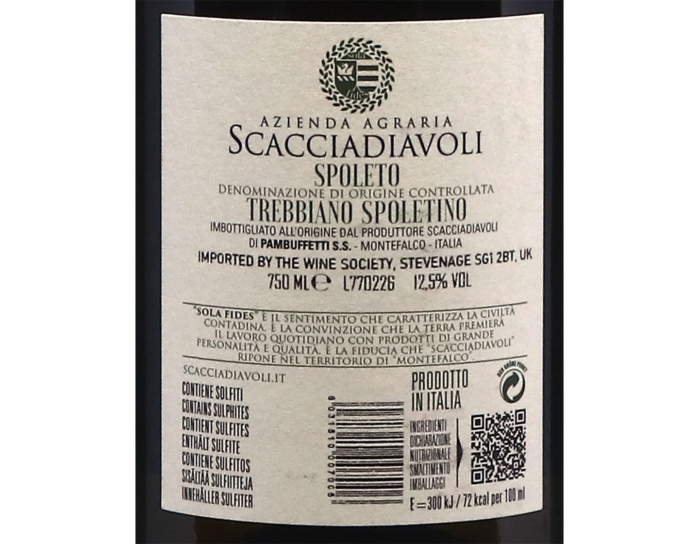 Scacciadiavoli Spoleto Trebbiano Spoletino 2025
