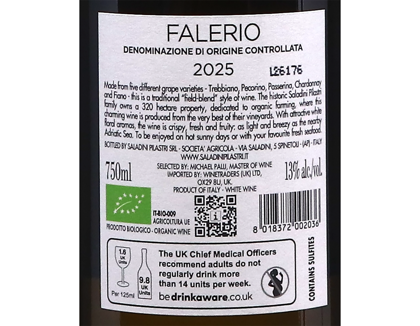 Falerio dei Colli Ascolani Saladini Pilastri 2025 ORGANIC