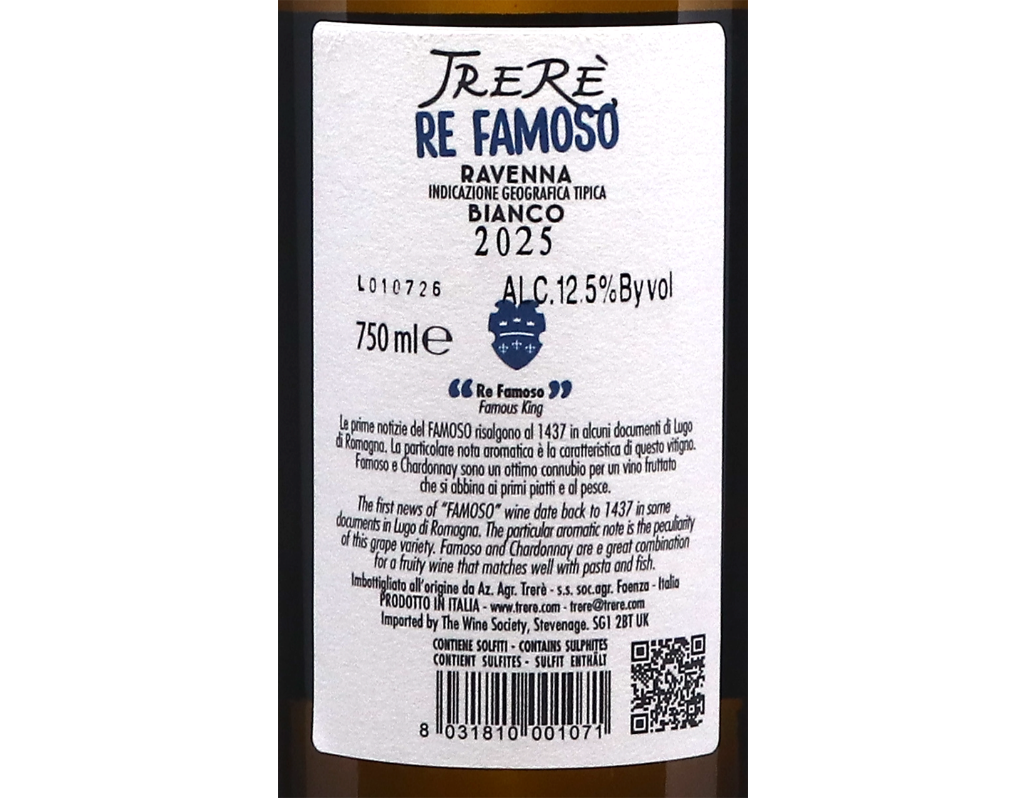 TreRe Re Famoso Bianco Ravenna 2025