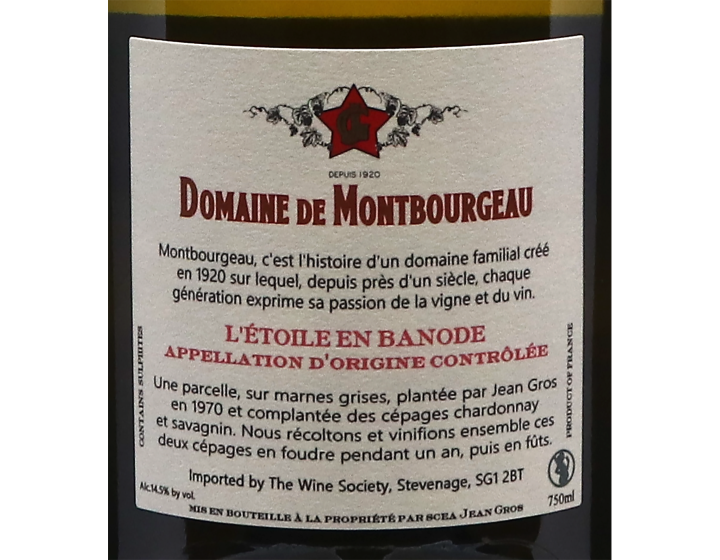 L Etoile En Banode Domaine de Montbourgeau 2019