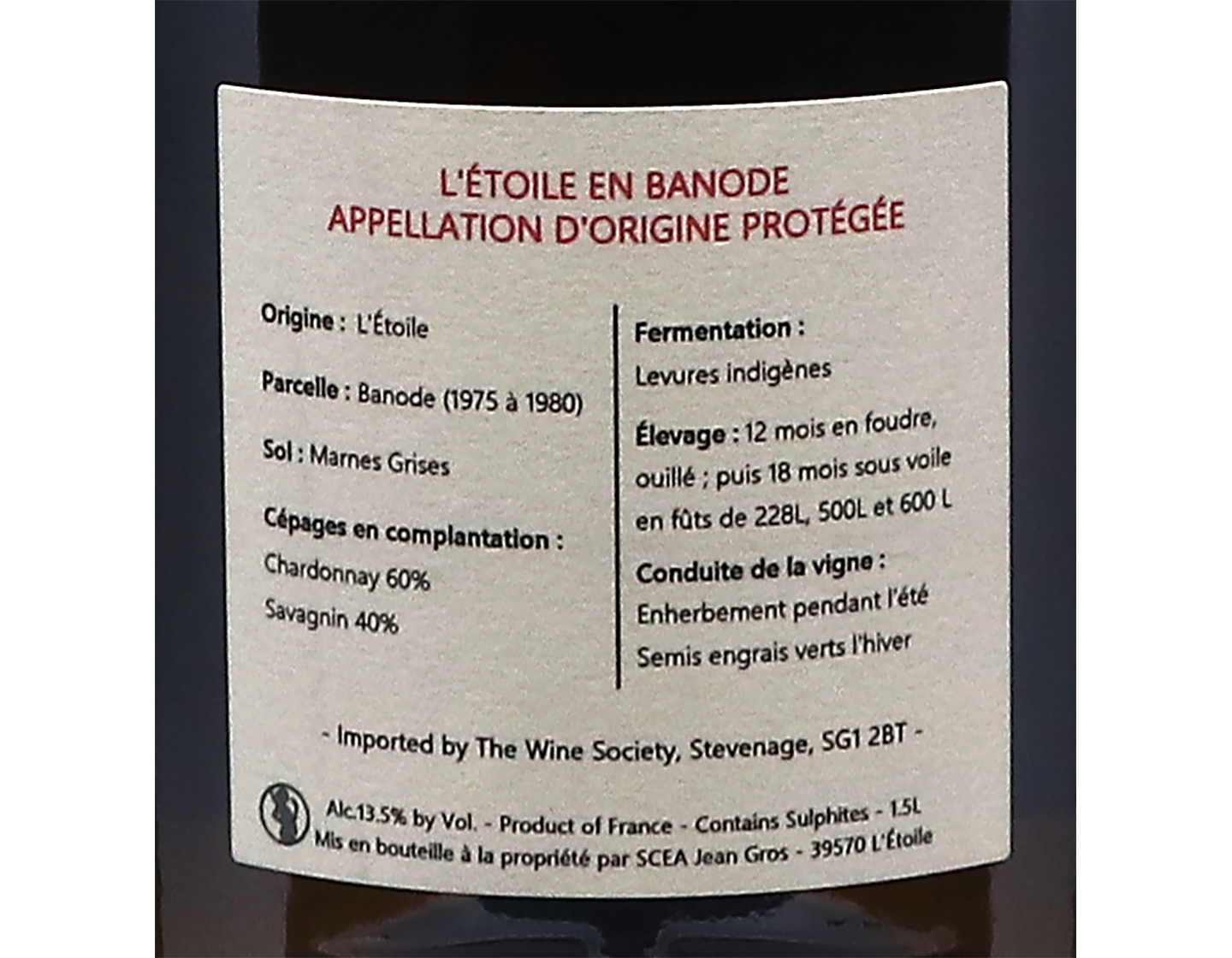 Magnum of L'Étoile 'En Banode', Domaine de Montbourgeau 2022