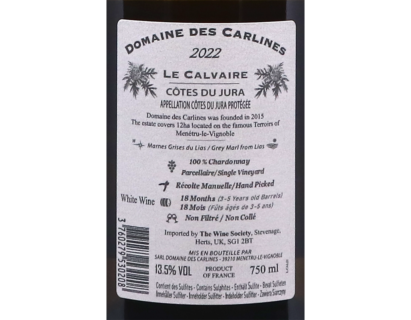 Le Calvaire Chardonnay, Domaine des Carlines 2022