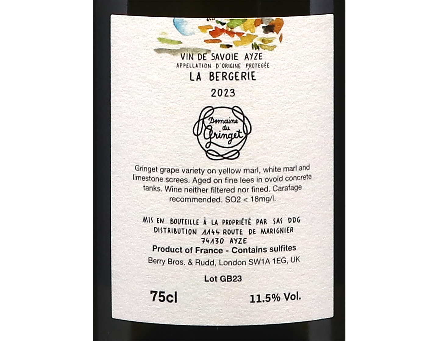 La Bergerie 2023 Vin de Savoie Ayze Domaine du Gringet