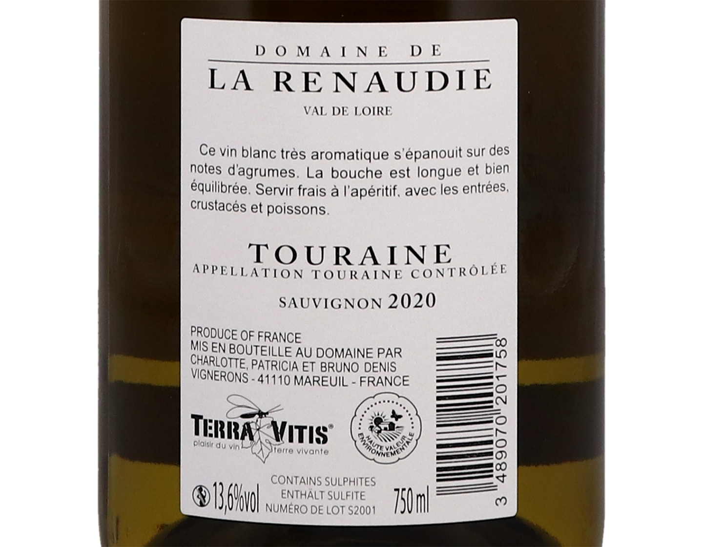 Touraine Sauvignon Blanc Domaine de la Renaudie 2020