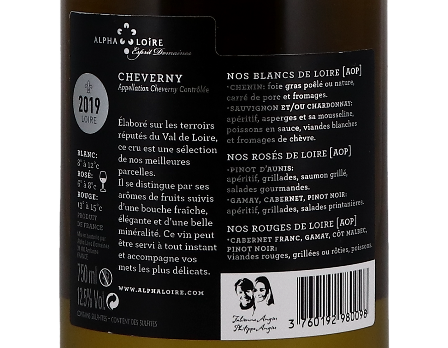 Cheverny Blanc L'Enclos du Petit Chien Alpha Loire Domaines 2019
