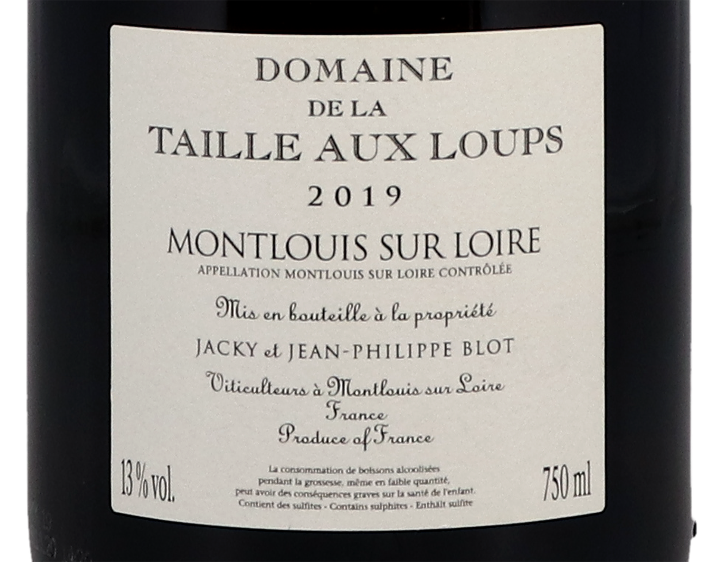 Montlouis sur Loire Clos de Mosny Dom de la Taille aux Loups 2019