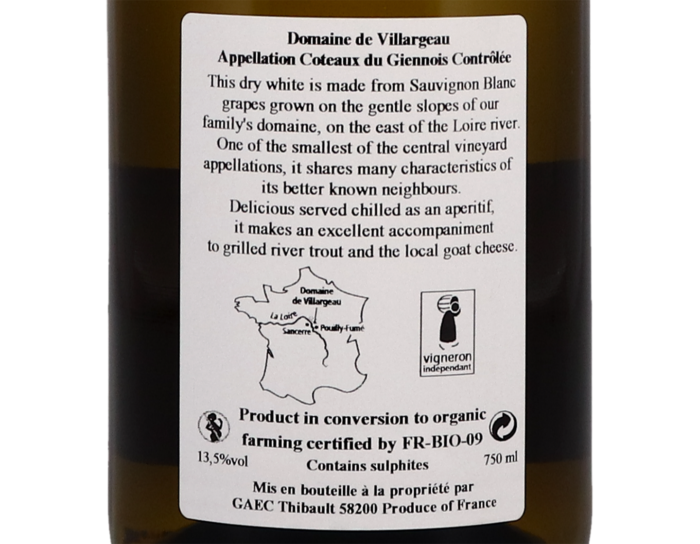 Coteaux du Giennois, Domaine de Villargeau 2020