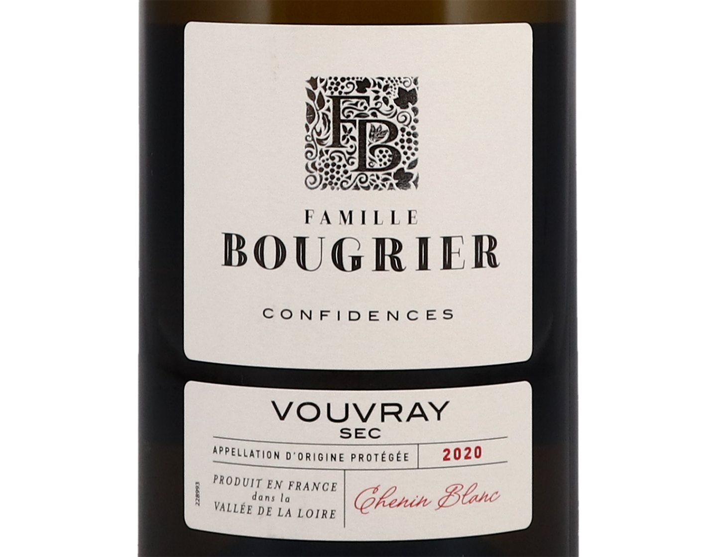 Vouvray Sec 'Confidences', Famille Bougrier 2020
