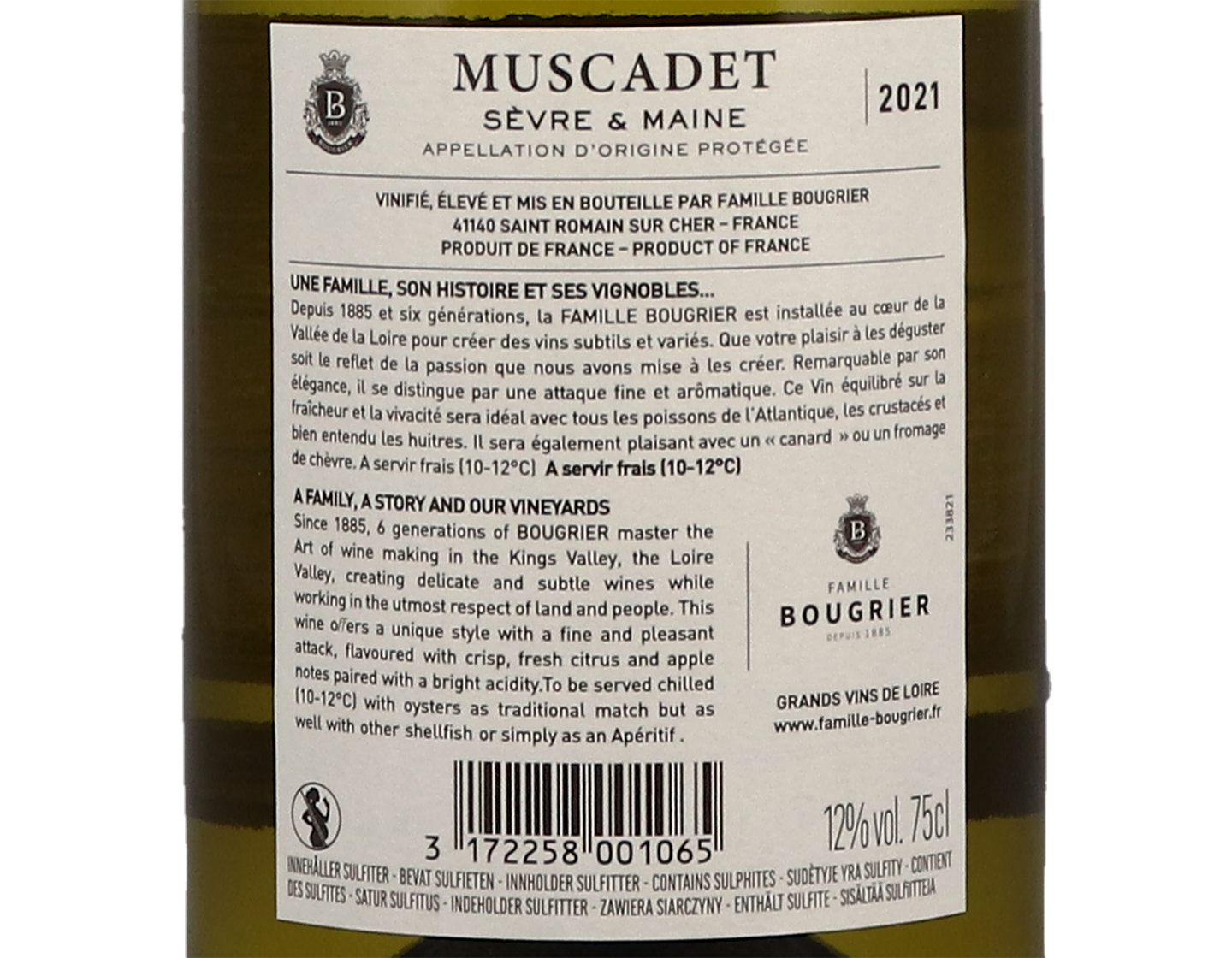 Muscadet Sèvre-et-Maine, Famille Bougrier 2021