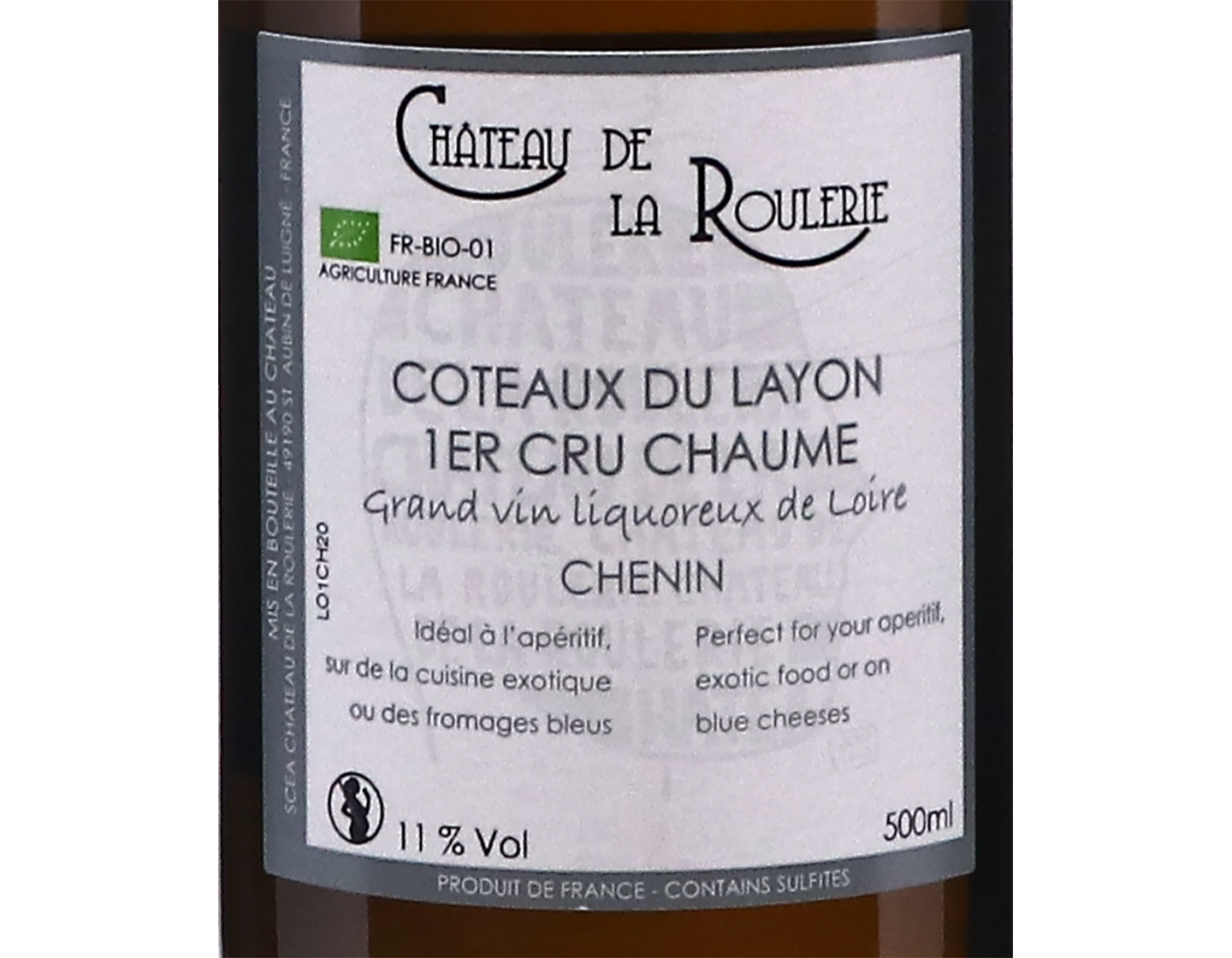 Coteaux du Layon 1er Cru Chaume ORGANIC Ch de la Roulerie 2020 50cl