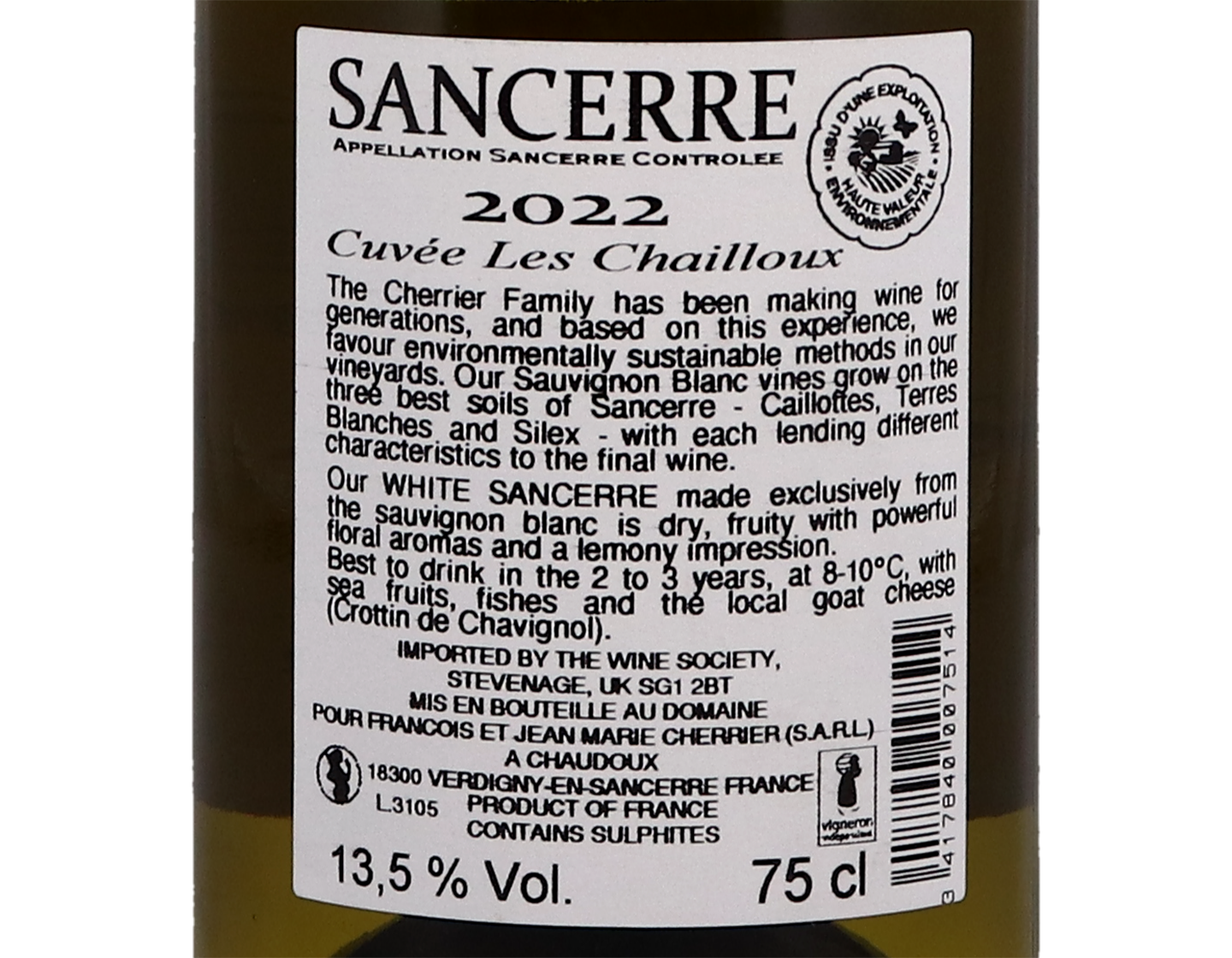 Sancerre Les Chailloux Francois et Jean Marie Cherrier 2022