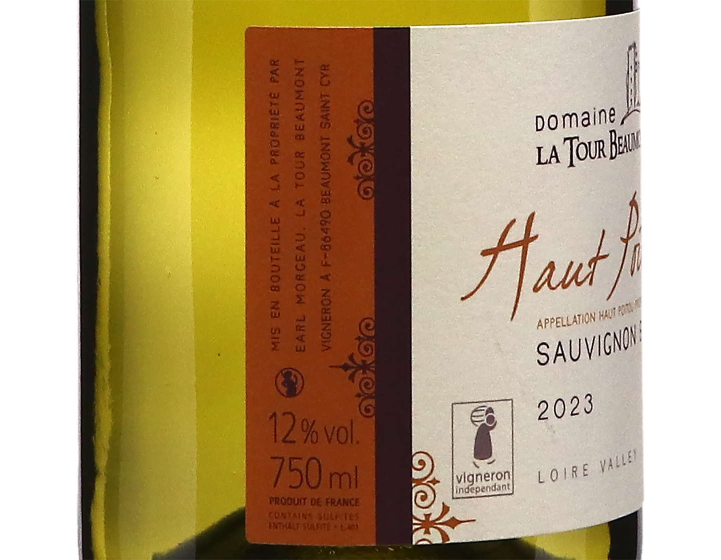 Haut Poitou Sauvignon Blanc Domaine La Tour Beaumont 2023