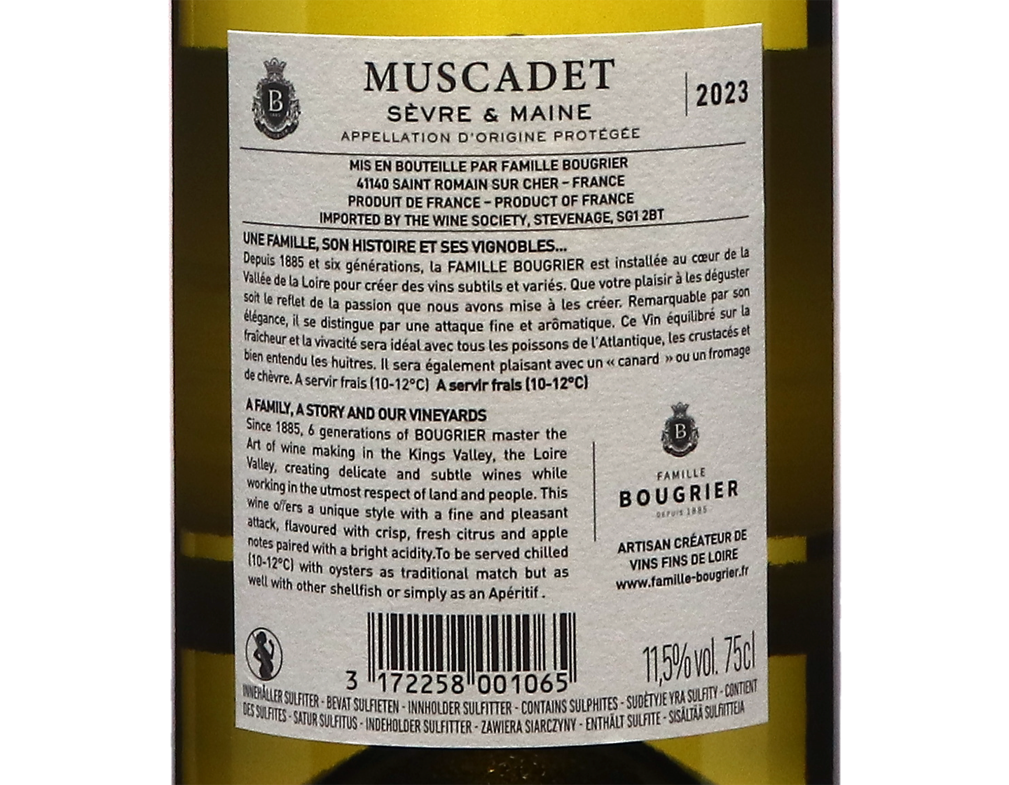 Muscadet Sevre et Maine Famille Bougrier 2023