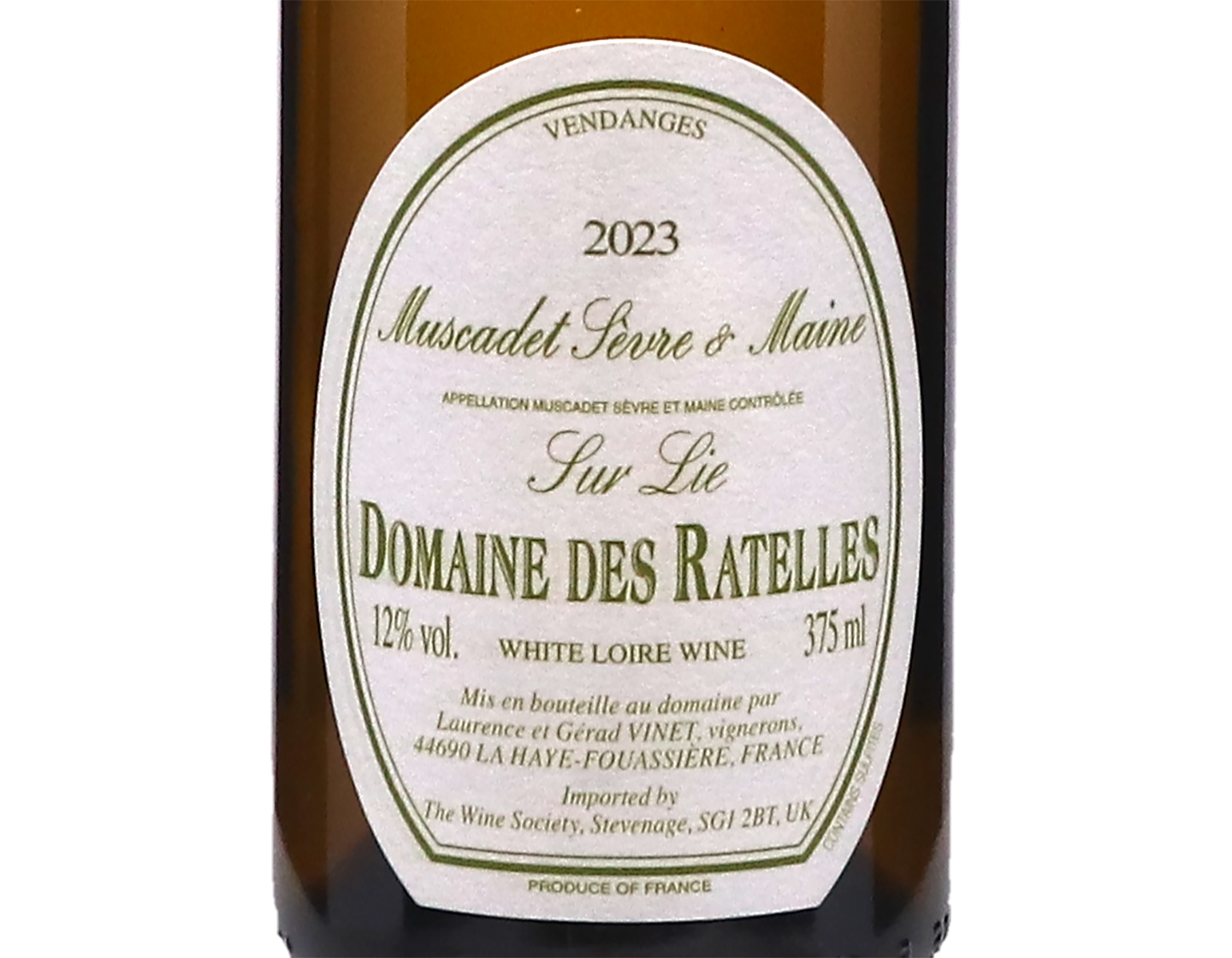 Half bottle of Muscadet Sèvre-et-Maine sur Lie, Domaine des Ratelles 2023