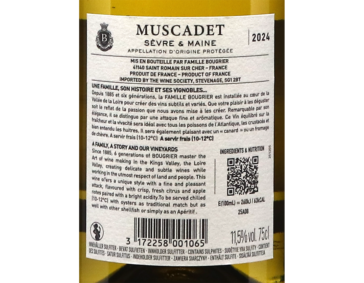 Muscadet Sevre et Maine Famille Bougrier 2024