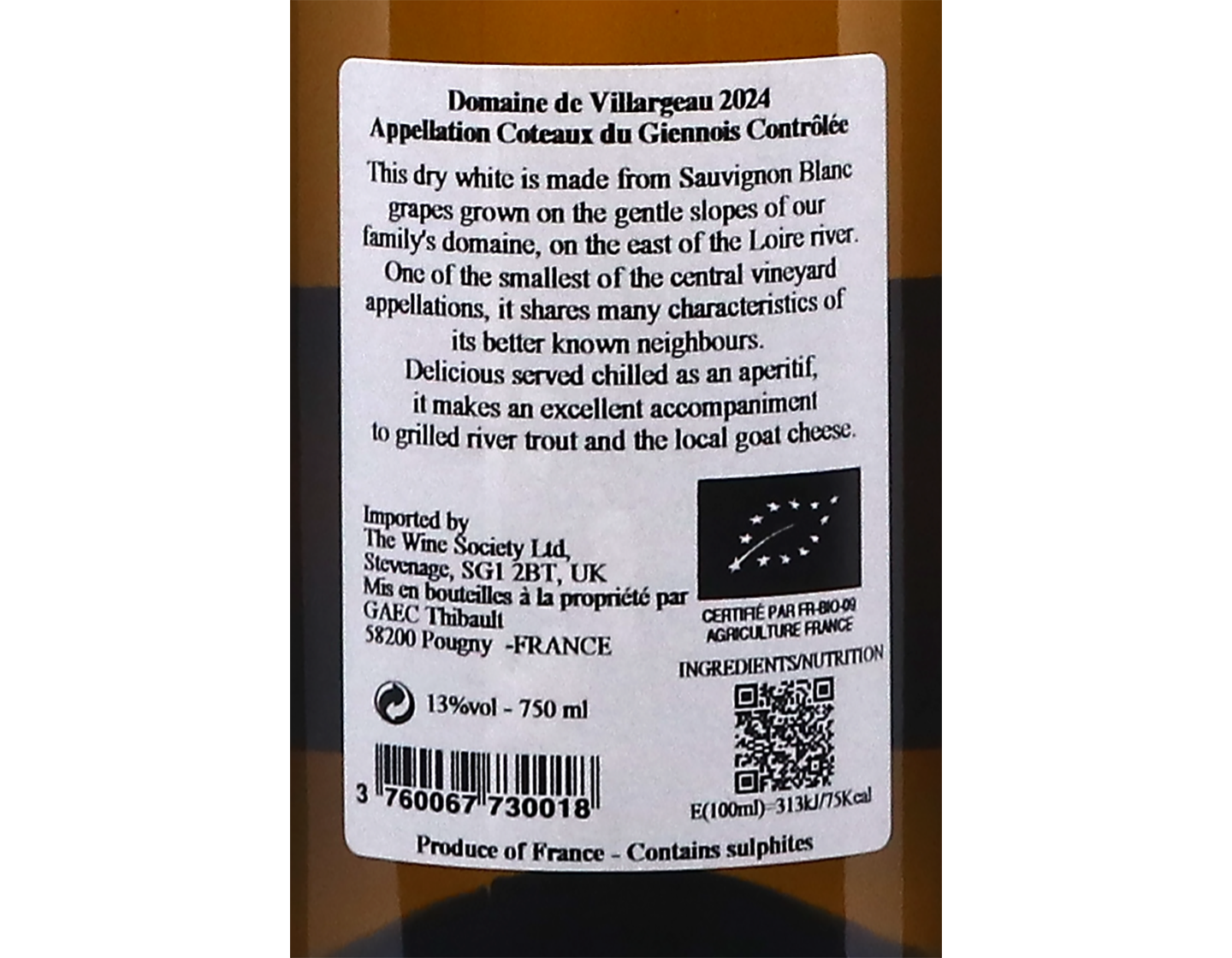 Coteaux du Giennois, Domaine de Villargeau 2024