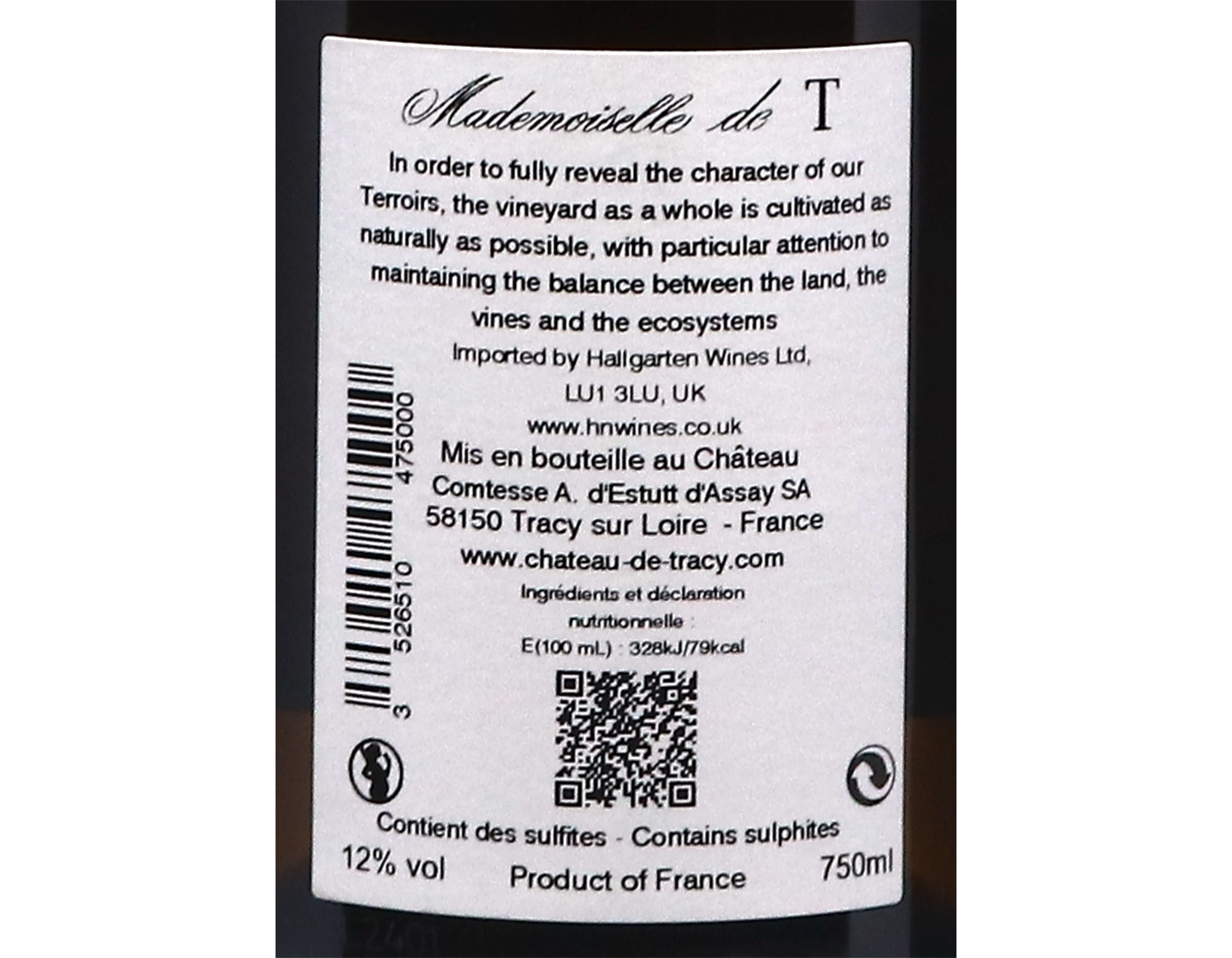 Pouilly-Fumé Mademoiselle de 'T' du Château de Tracy 2024