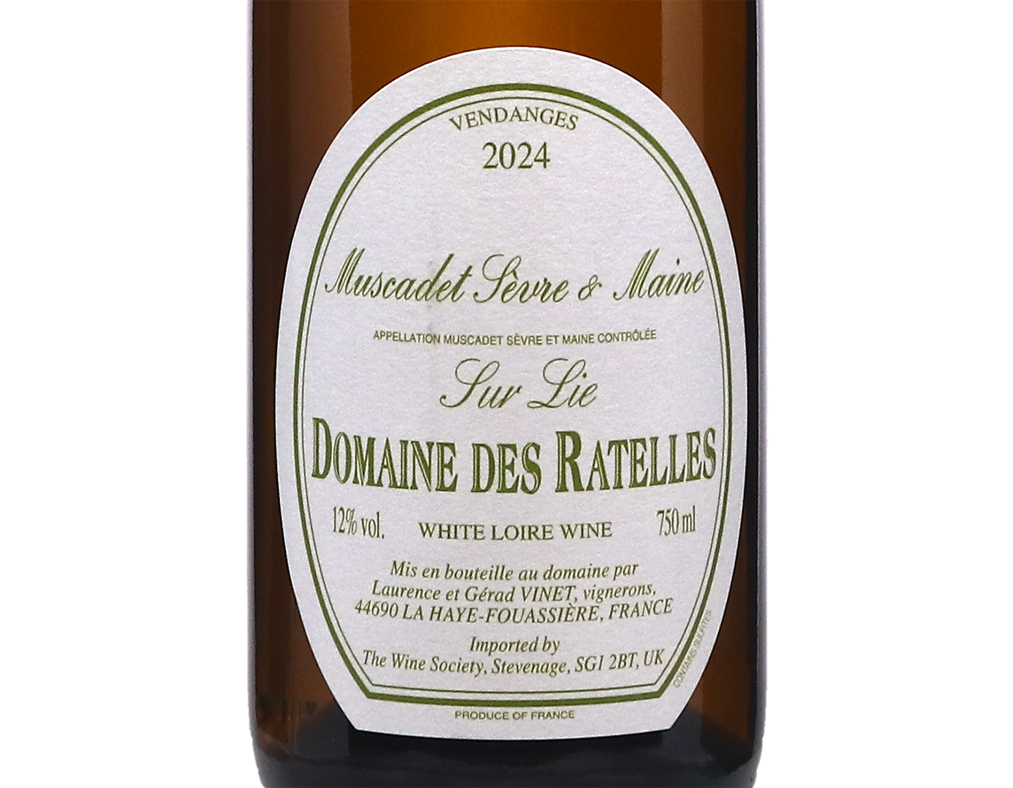 Muscadet Sevre et Maine sue Lie Domaine des Ratelles 2024