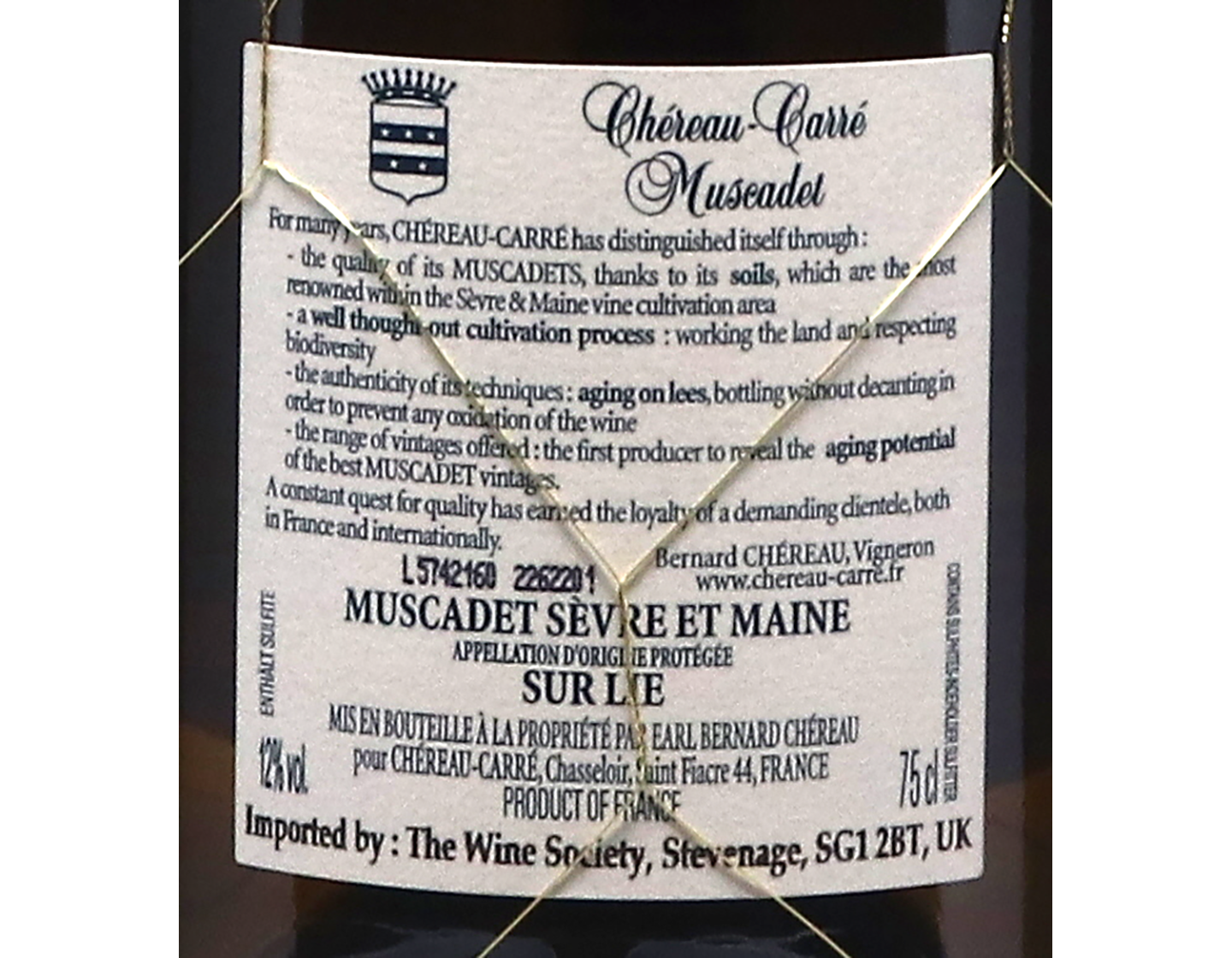 Muscadet Sevre et Maine sur Lie Comte Leloup Centenaires Ch de Chasseloir 2014