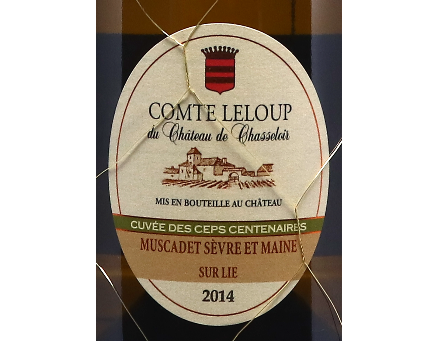Muscadet Sèvre-et-Maine sur Lie, Comte Leloup du Château de Chasseloir, Cuvée des Ceps Centenaires, Chéreau-Carré 2014