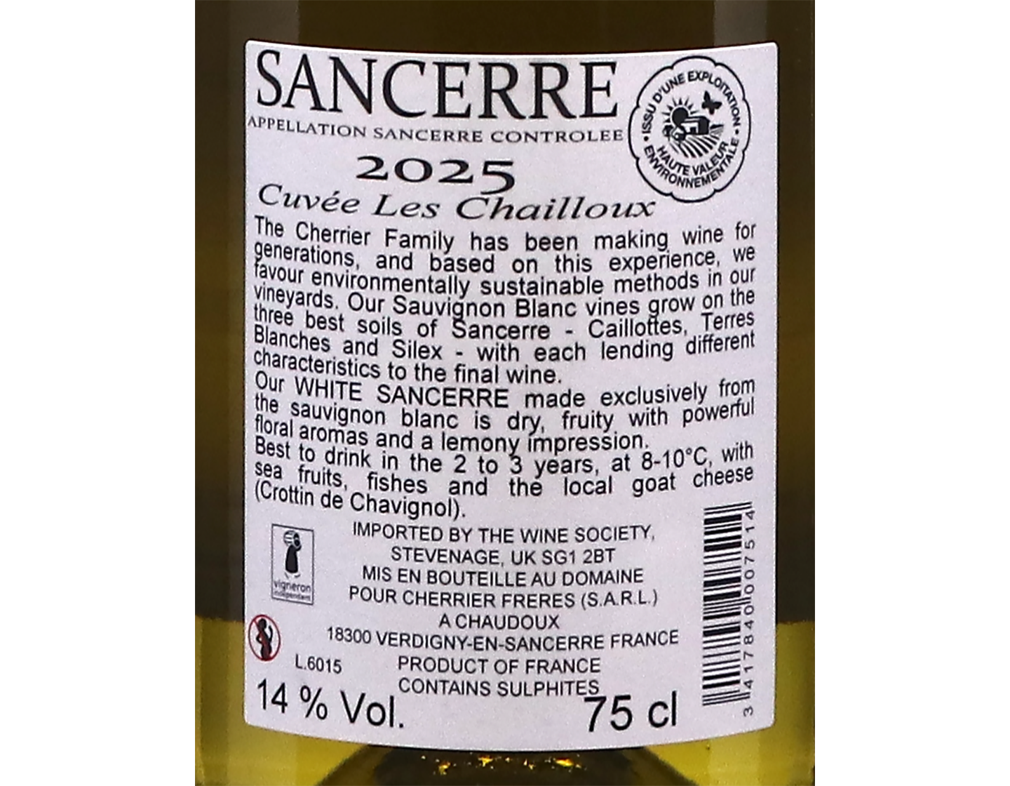 Sancerre Les Chailloux Francois et Jean Marie Cherrier 2025