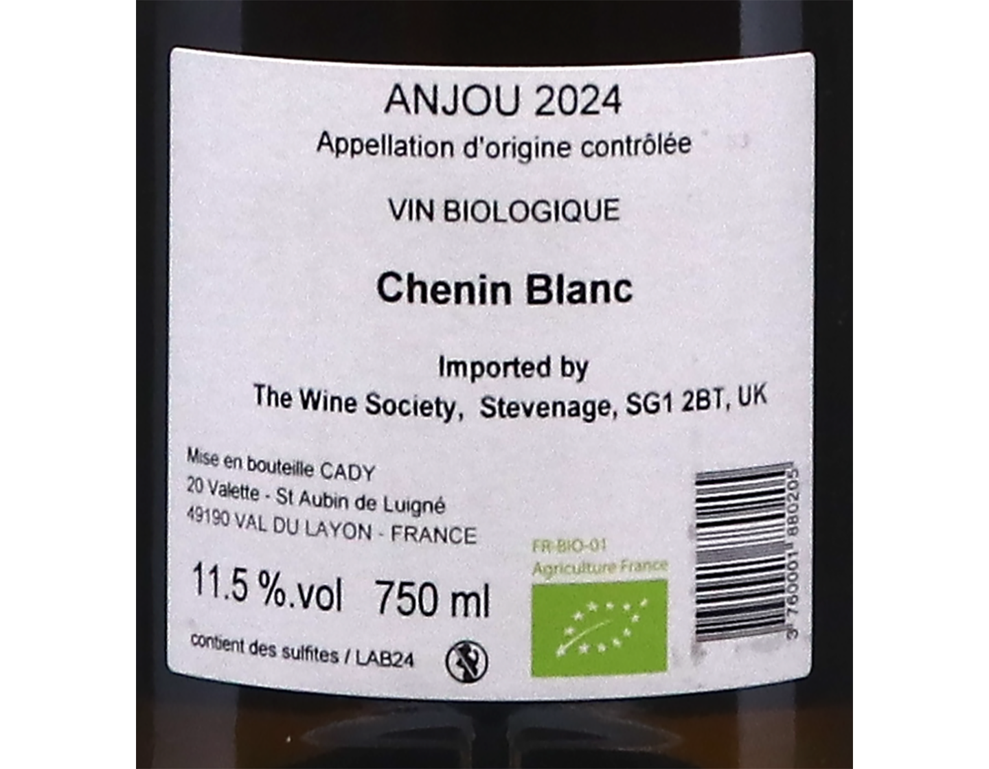 Anjou Blanc Domaine Cady 2024