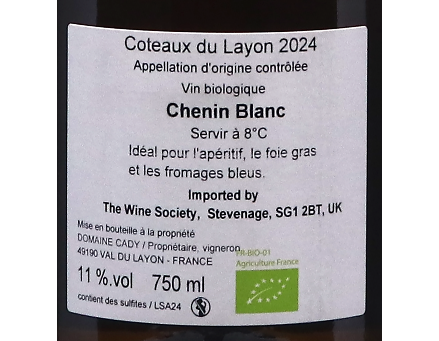 Coteaux du Layon Saint Aubin Domaine Cady 2024