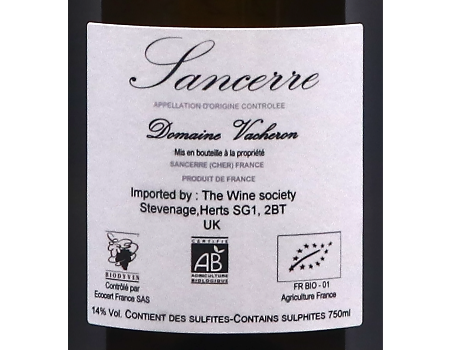 Sancerre La Reine Blanche Domaine Vacheron 2025 ORGANIC