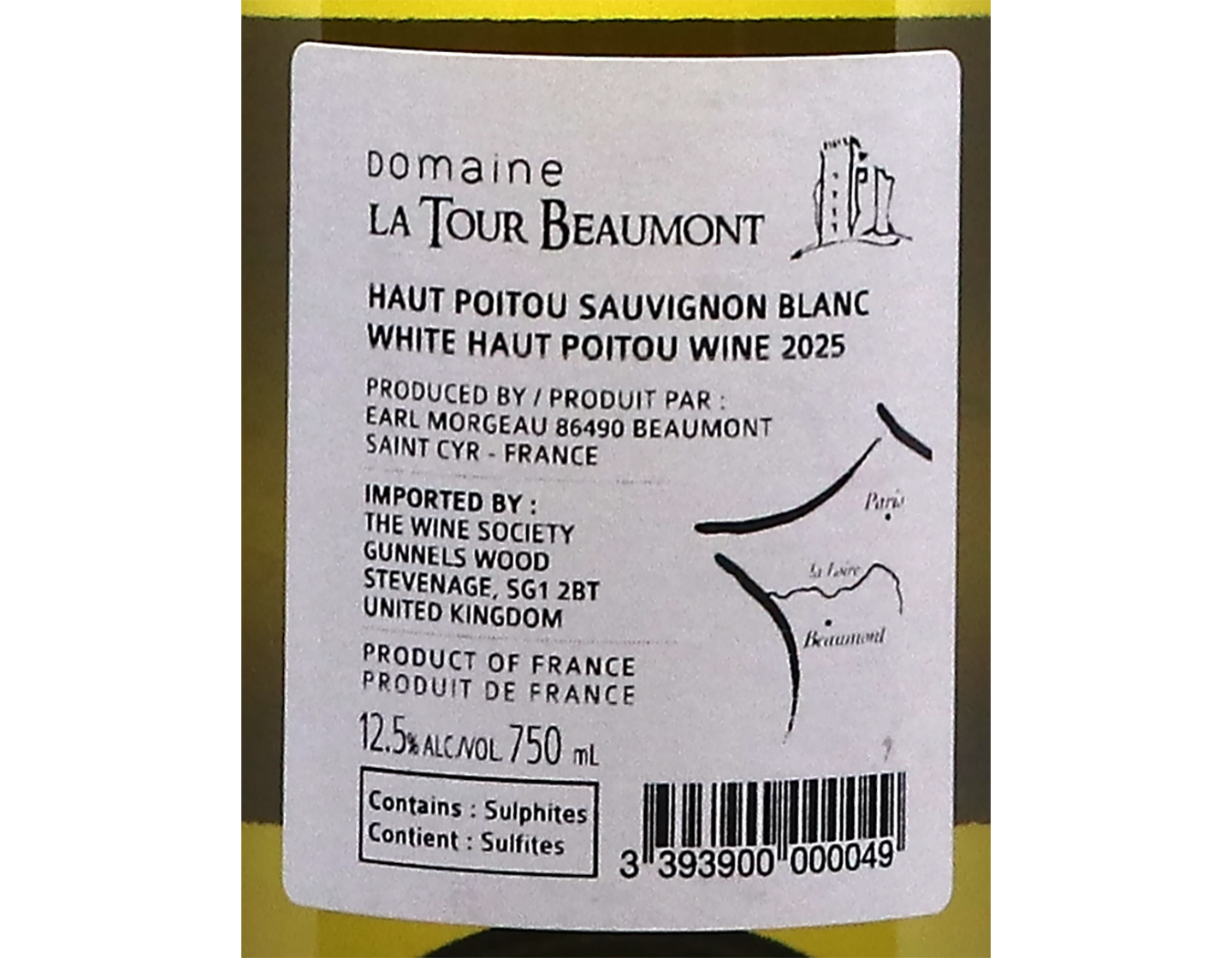Haut Poitou Sauvignon Blanc Domaine La Tour Beaumont 2025