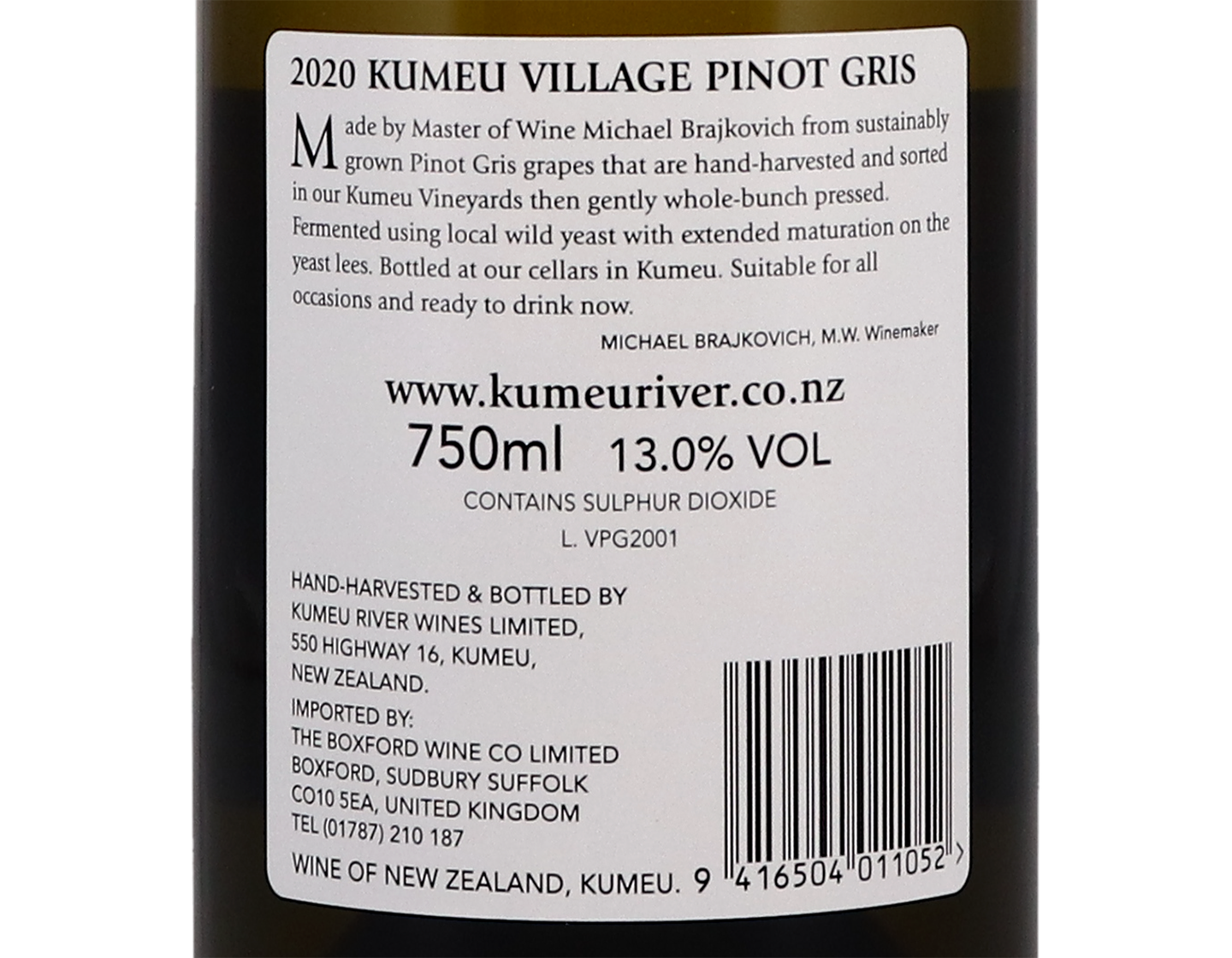 Kumeu Village Hand-Harvested Pinot Gris 2020