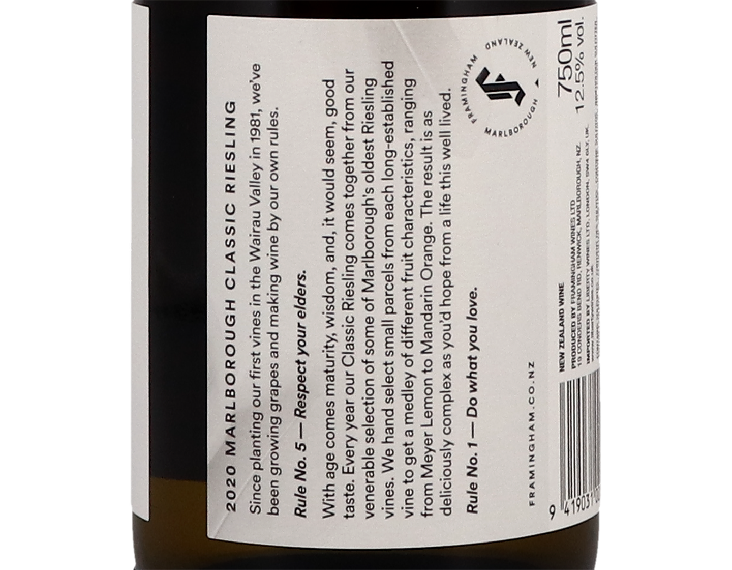 Framingham Classic Marlborough Riesling 2020
