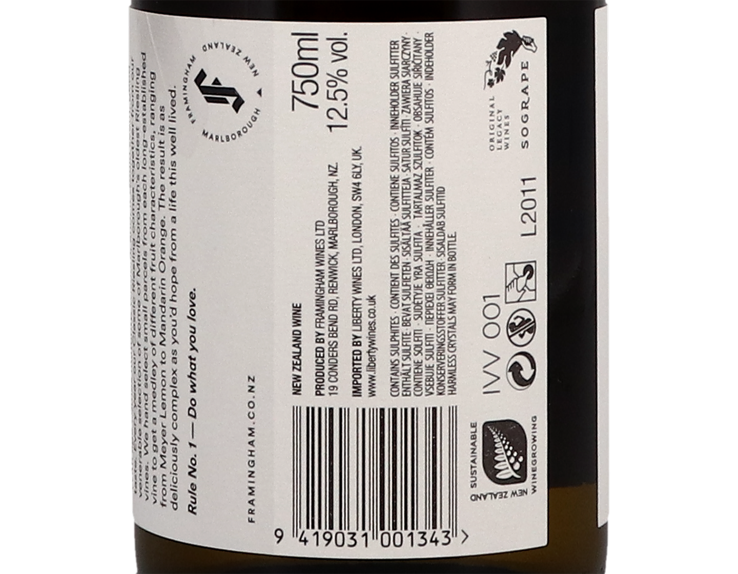 Framingham Classic Marlborough Riesling 2020