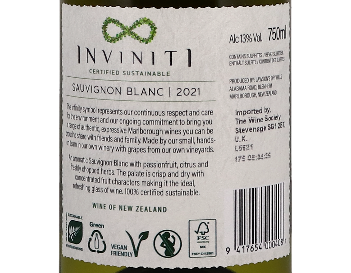 Inviniti Marlborough Sauvignon Blanc 2021