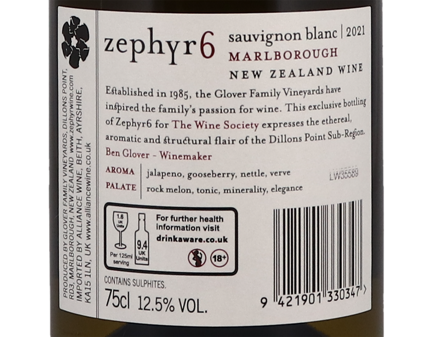 Zephyr 6 Marlborough Sauvignon Blanc 2021