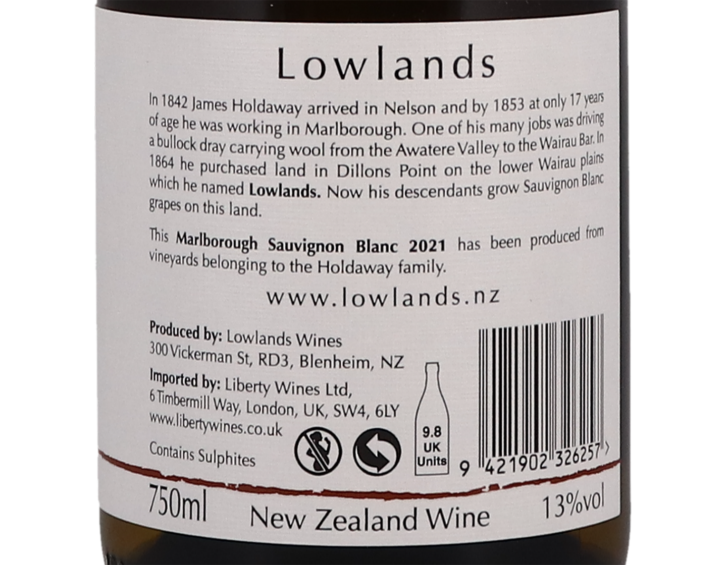 Lowlands Heritage Marlborough Sauvignon Blanc 2021