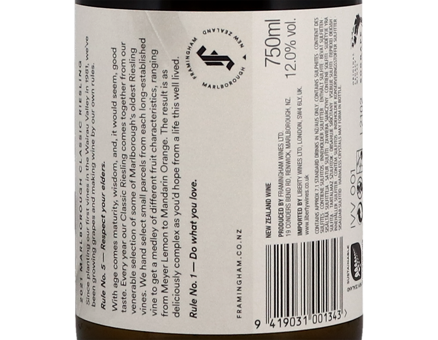 Framingham Classic Marlborough Riesling 2021