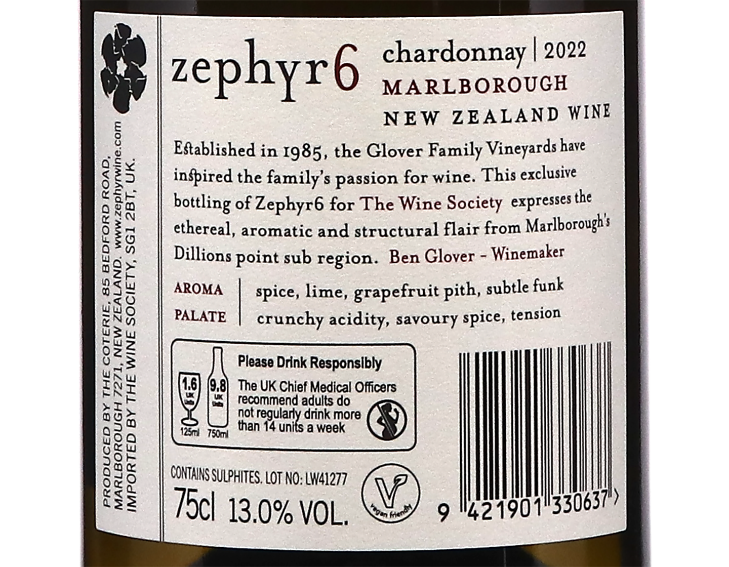 Zephyr 6 Marlborough Chardonnay 2022