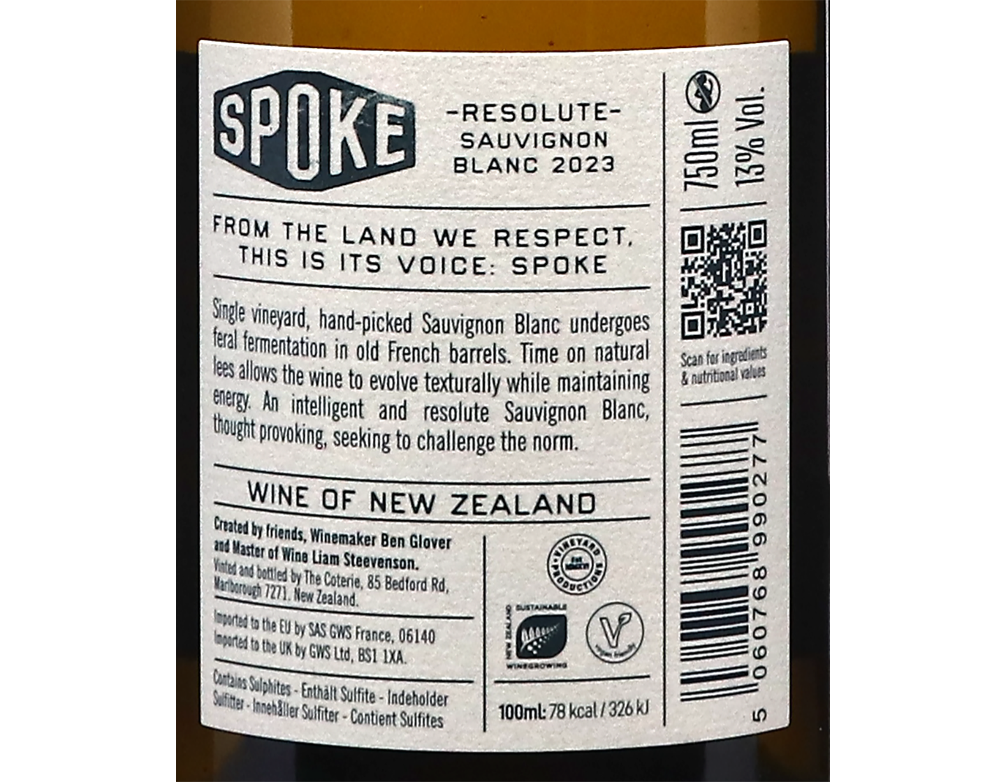 Spoke Resolute Marlborough Sauvignon Blanc 2023
