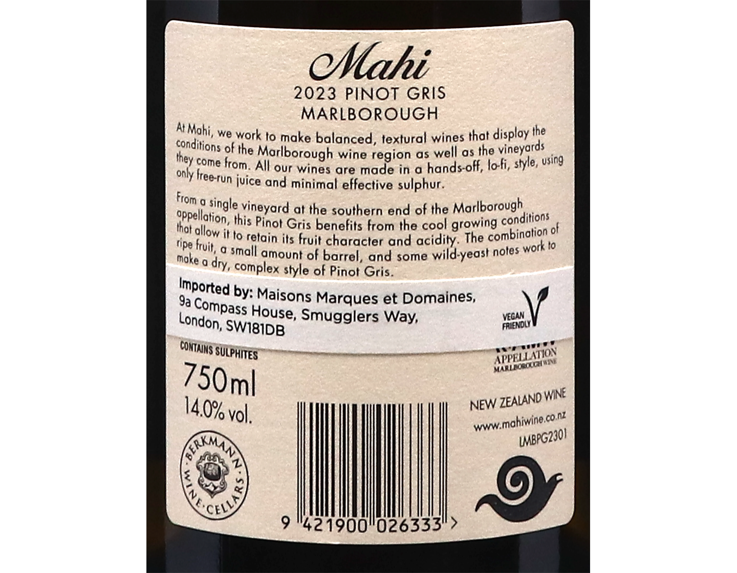 Mahi Marlborough Pinot Gris 2023