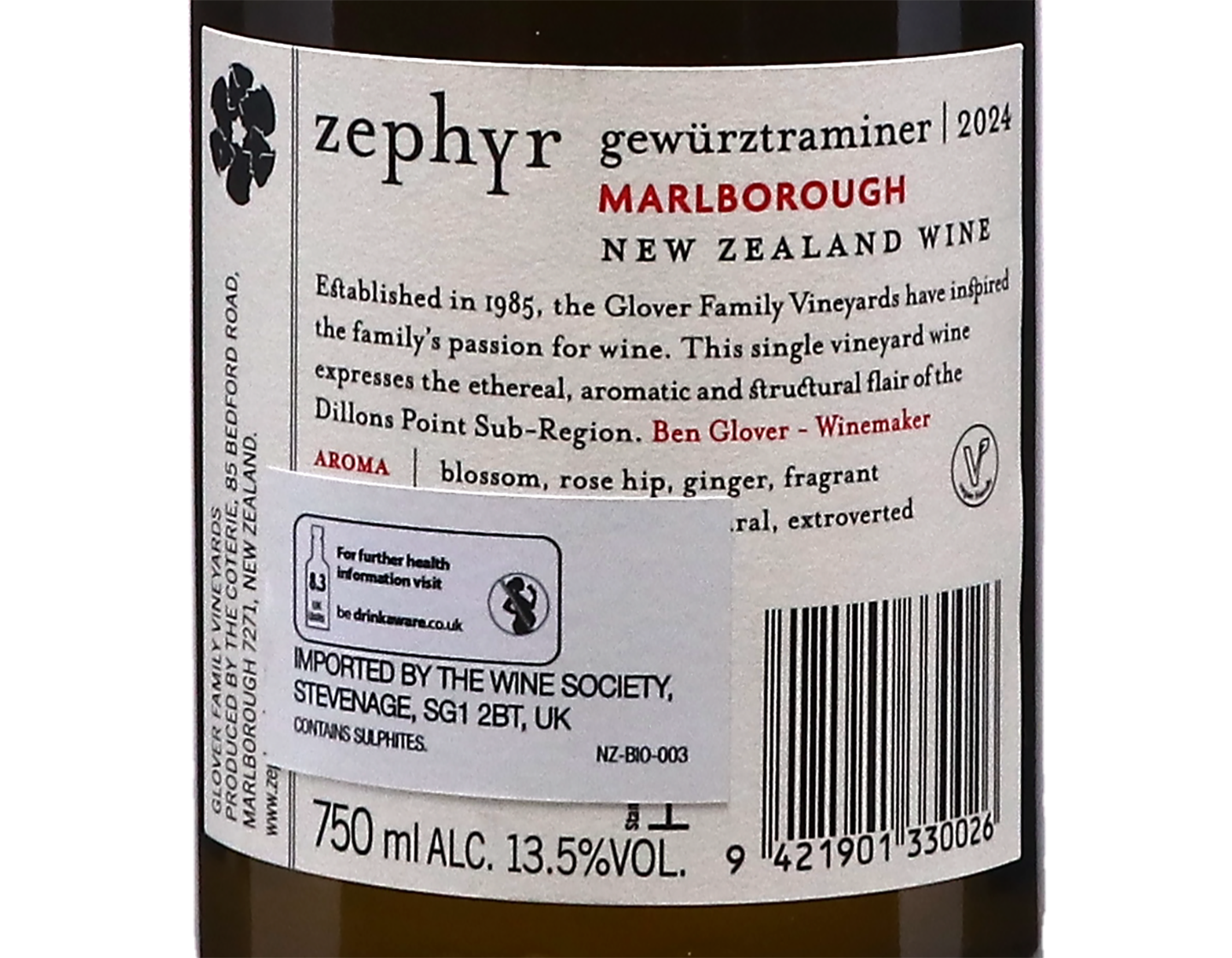 Zephyr Organic Marlborough Gewurtztraminer 2024 ORGANIC