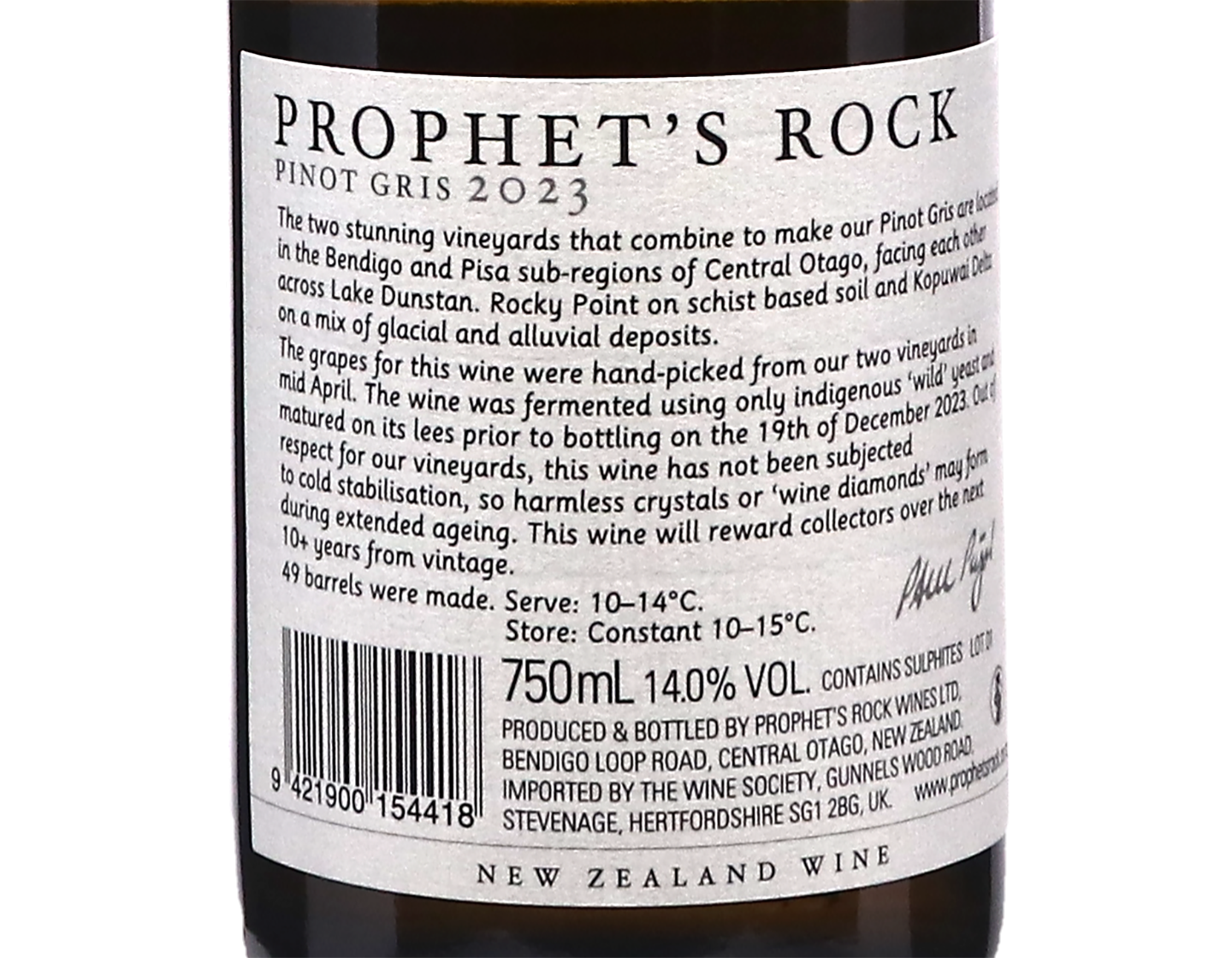 Prophet's Rock Central Otago Pinot Gris 2023