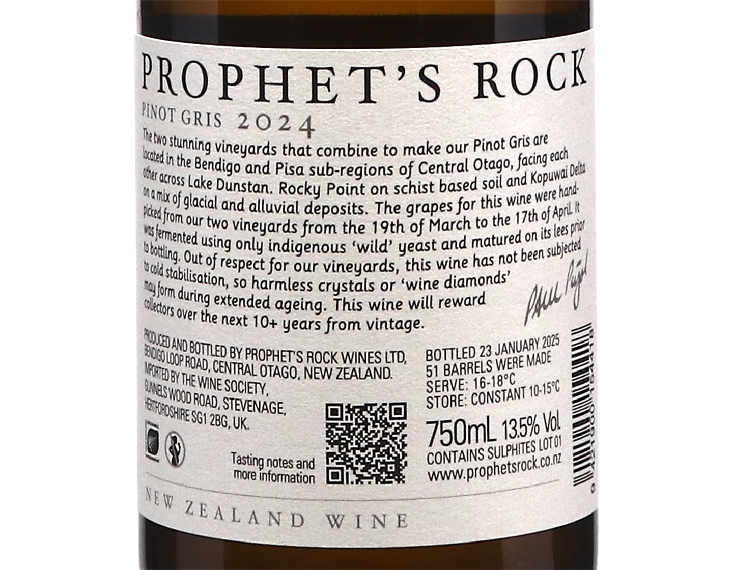 Prophet's Rock Central Otago Pinot Gris 2024