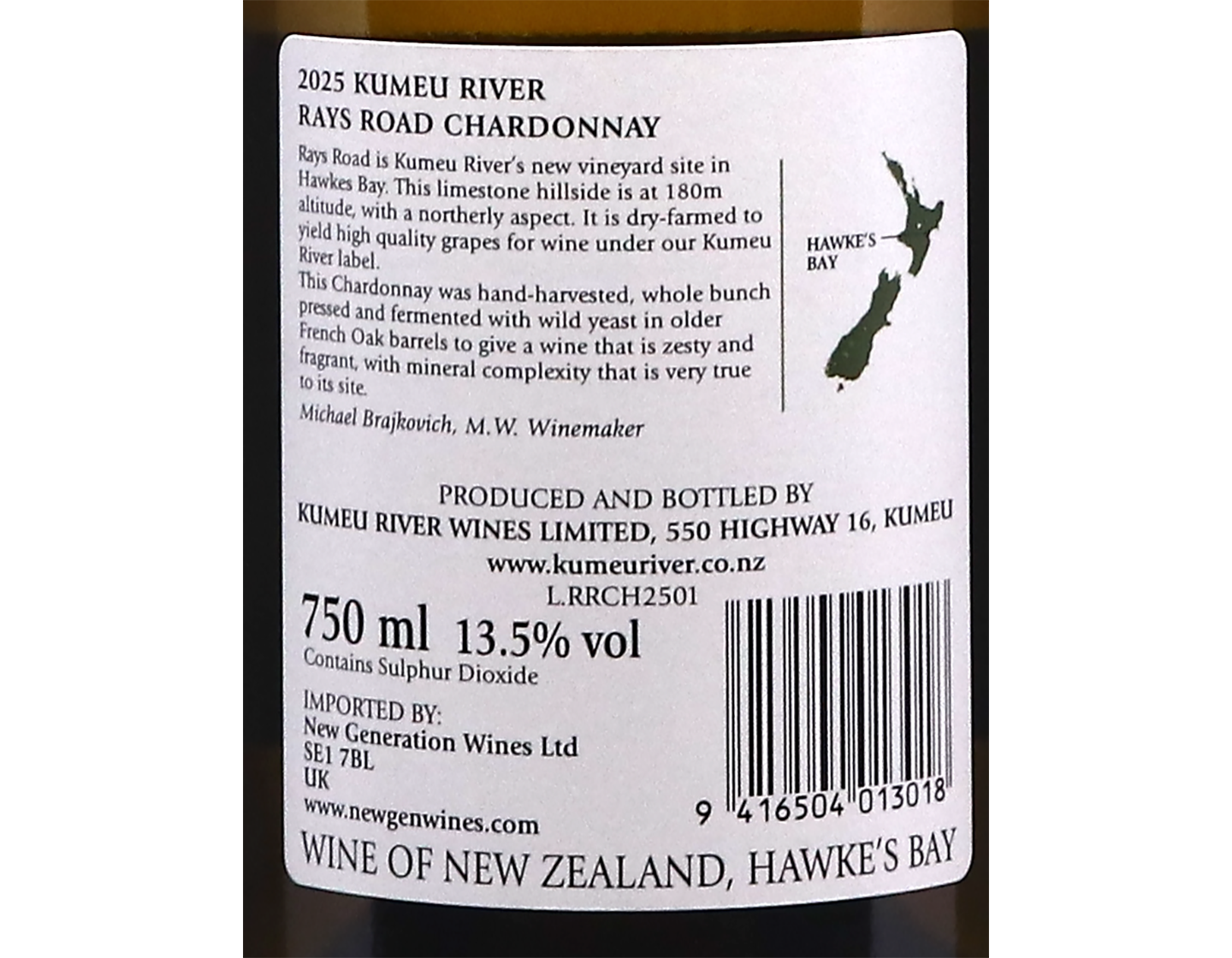 Kumeu River Rays Road Hawkes Bay Chardonnay 2025
