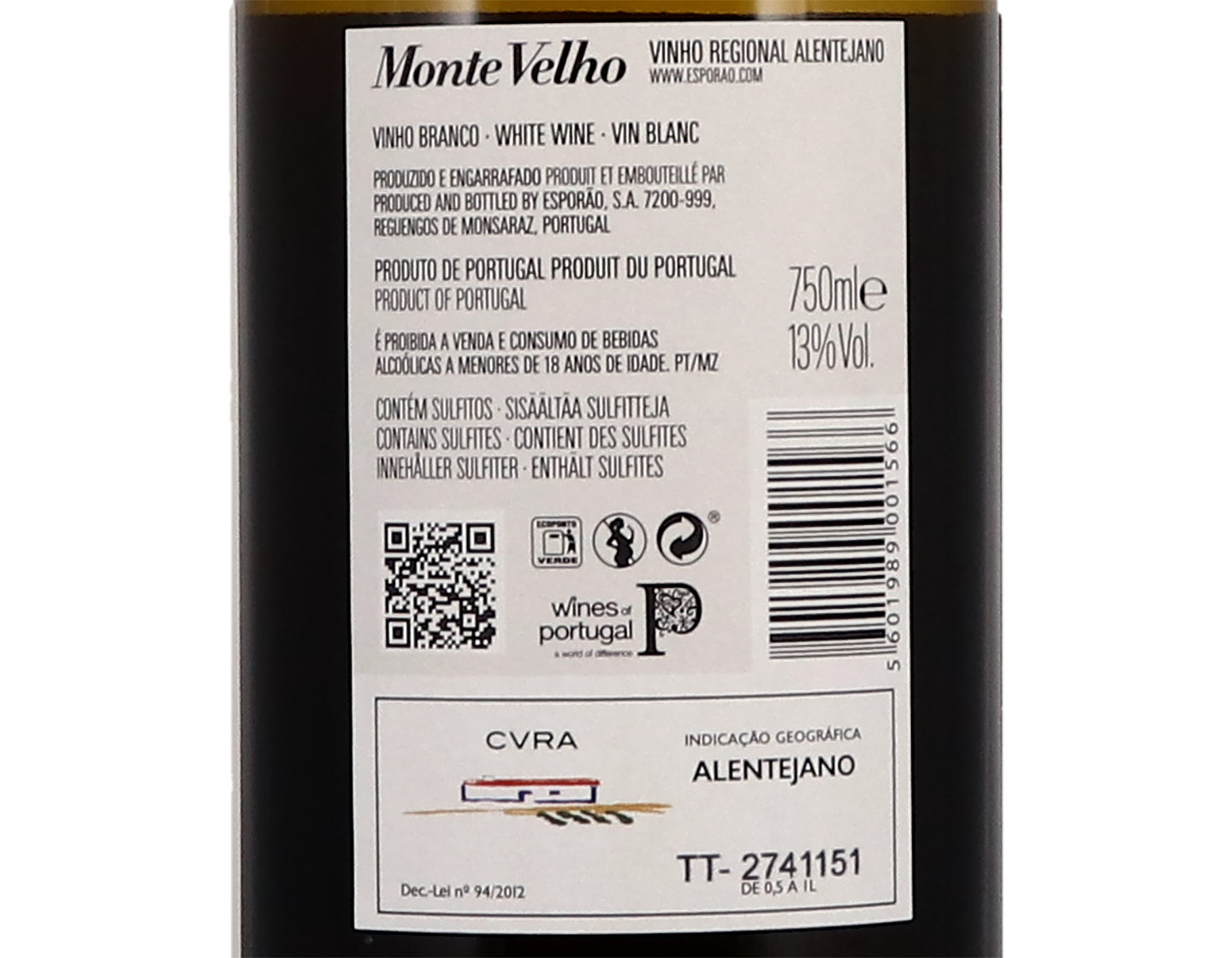 Esporao Monte Velho Branco Alentejano 2022