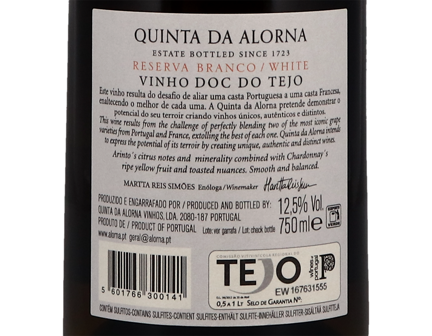 Quinta da Alorna Reserva Arinto Chardonnay Tejo 2021