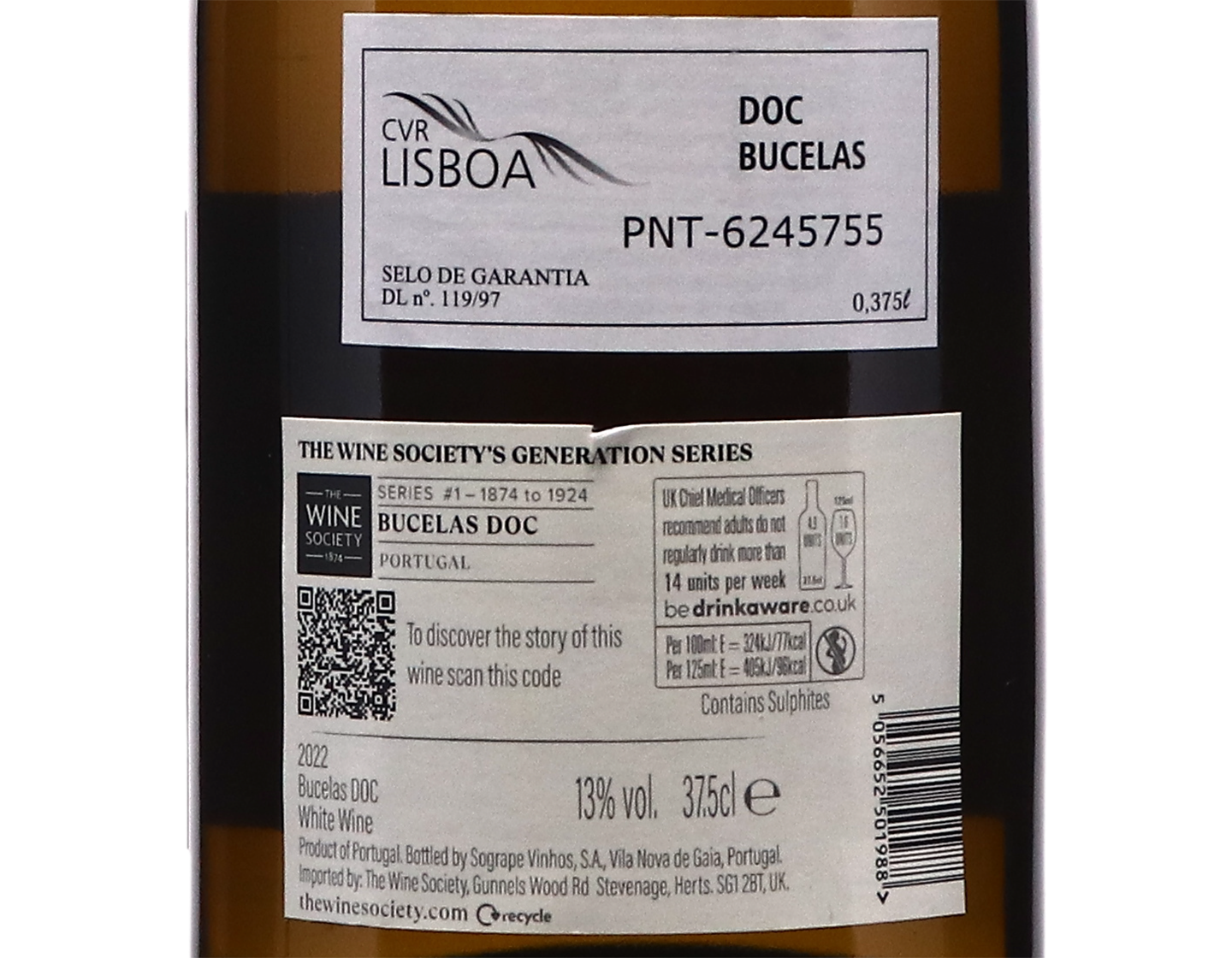 Half bottle of The Wine Society's Generation Series Bucelas 2022